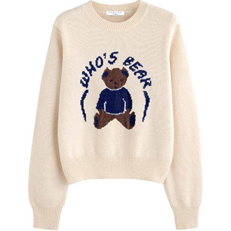 Tonlion Sweaters Women's Ecru Crew Neck Moderate Other