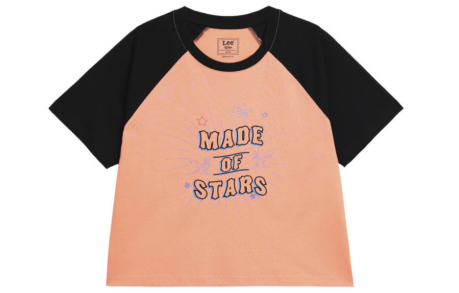 Lee Raglan Sleeve T Shirt Women's Pink Orange