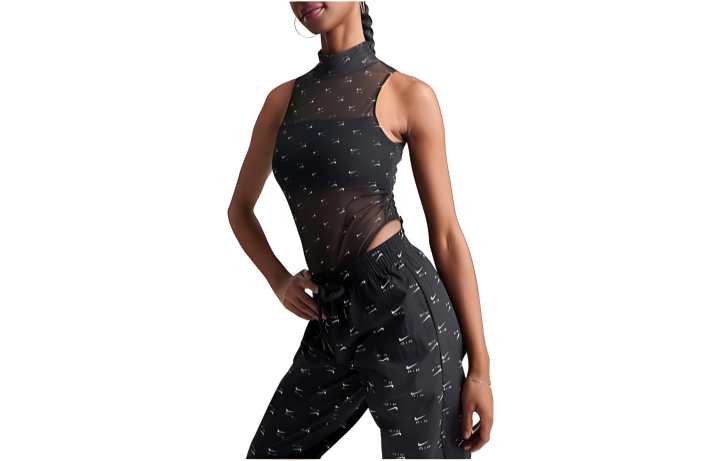 Nike Nike T Shirts Women's Black Half Turtleneck Moderate Straight Fit