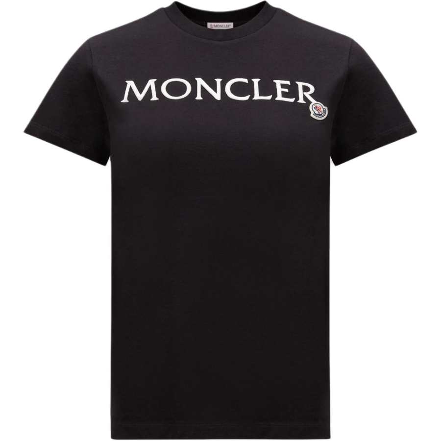 Moncler Logo Embroidered Crewneck T Shirt