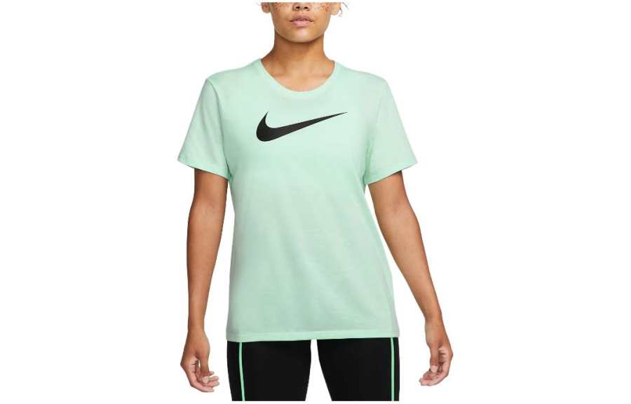 Nike Nike T Shirts Women's Light Green Crew Neck Moderate Straight Fit