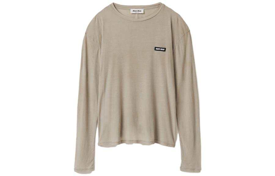 MIU MIU Miu Miu logo-patch T-shirt
