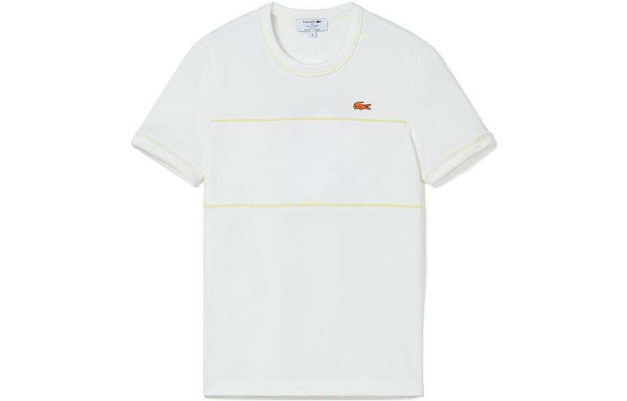 LACOSTE T Shirts Women's White Crew Neck Moderate Straight Fit