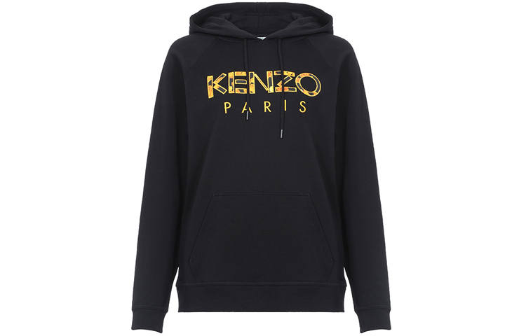 KENZO Sweatshirts Women's Black Hooded Moderate Regular