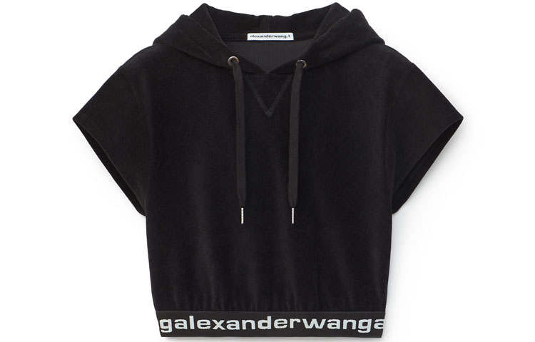alexander wang Cropped Corduroy Hoodie