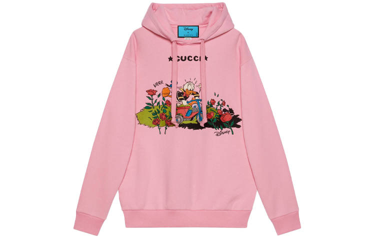 GUCCI X Disney Sweatshirts Women's Pink Hooded Non Detachable Moderate