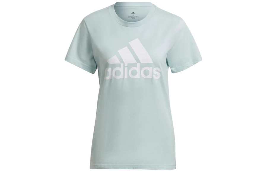 Adidas Adidas T Shirts Women's Light Blue Crew Neck Moderate Straight Fit