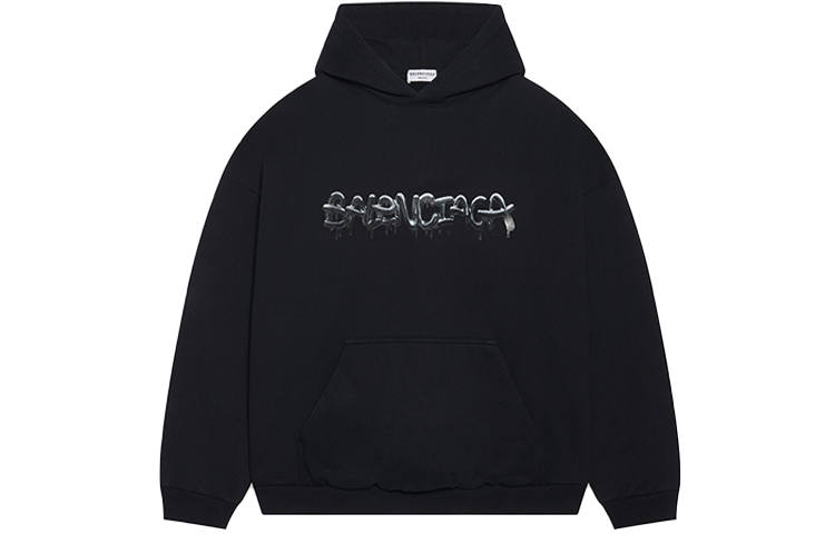 Balenciaga Women's Slime Wide Fit Hoodie Black