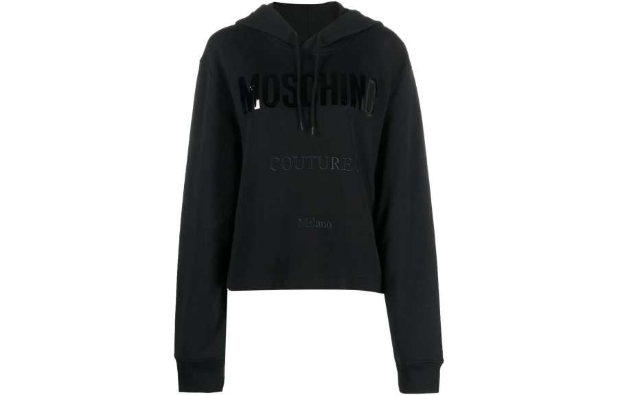 MOSCHINO Logo print Cropped Hoodie