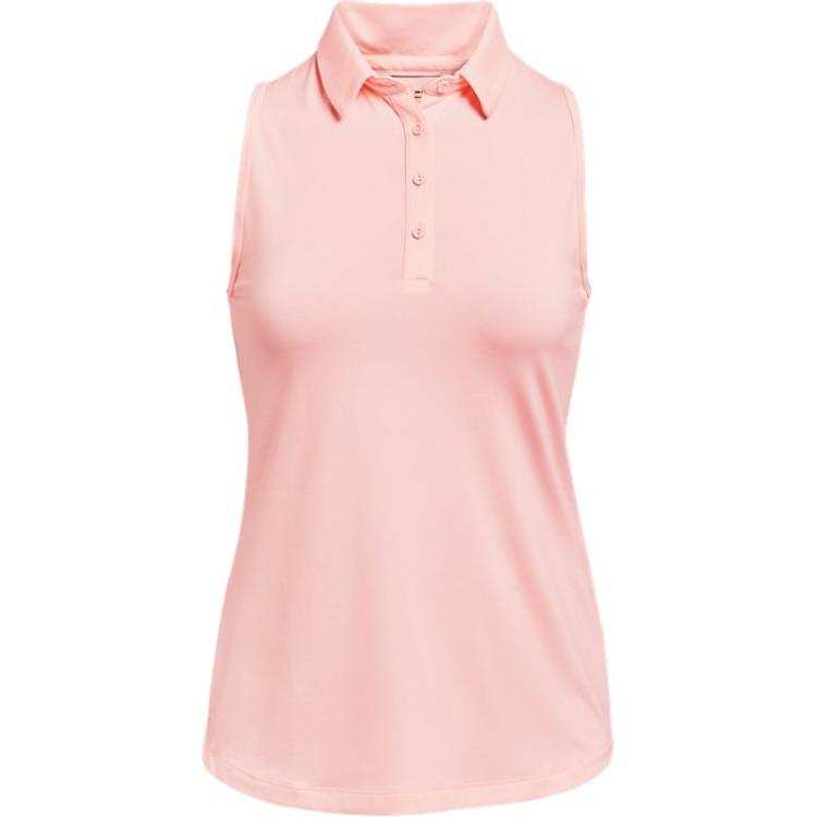 Under Armour Polo Shirts Women's Pink Polo Collar Moderate Straight Fit