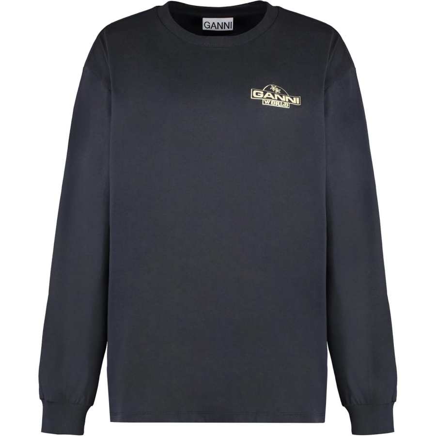 Ganni Logo Printed Crewneck Sweatshirt
