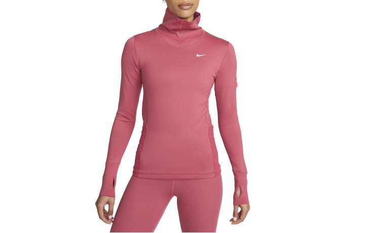 Nike Nike T Shirts Women's Pink Stand Collar Moderate Straight Fit