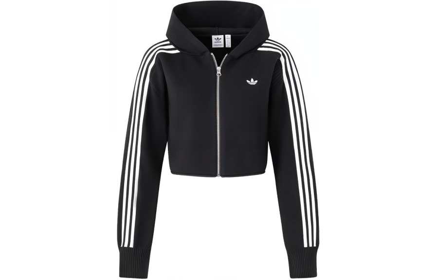 Adidas Originals Premium Zipper Hoodie Sweater Women's Black