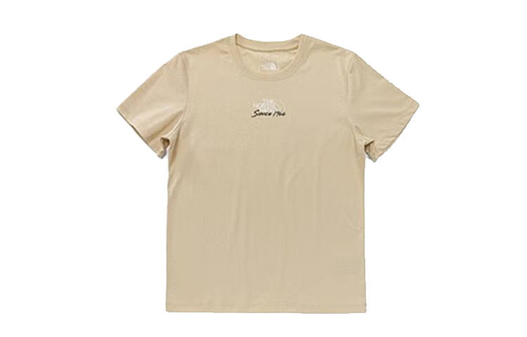 THE NORTH FACE T Shirts Women's Khaki Crew Neck Moderate Straight Fit