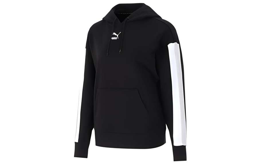 PUMA Sweatshirts Women's Black Hooded Moderate Regular