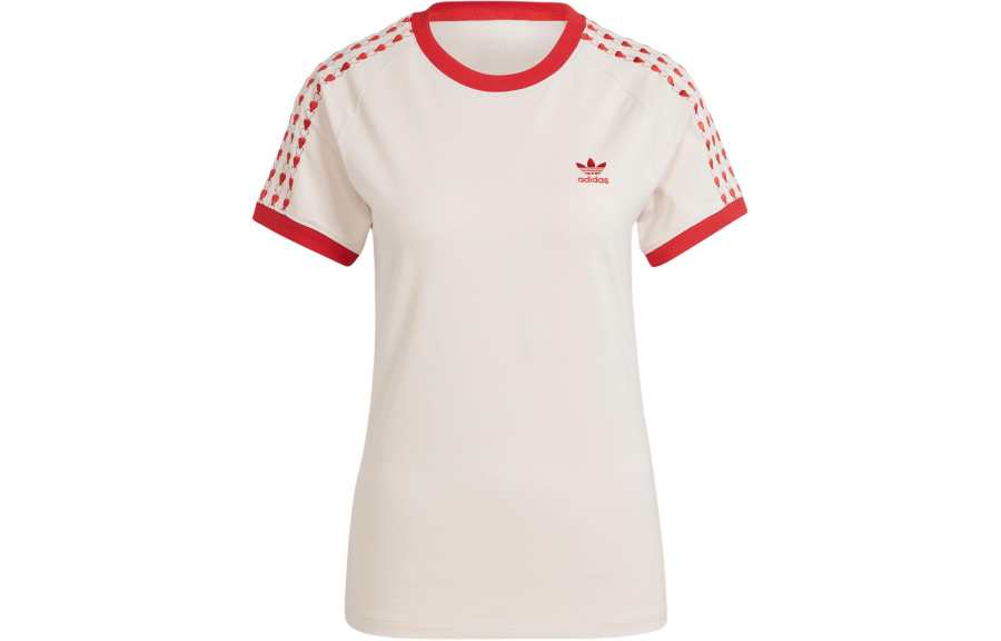adidas originals Valentines Crew Neck Striped Heart Tee