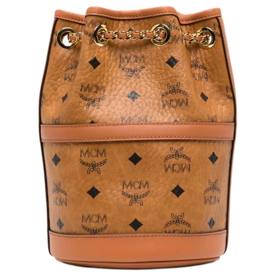 MCM MCM Artificial Leather With Leather Backpack Women's Tan