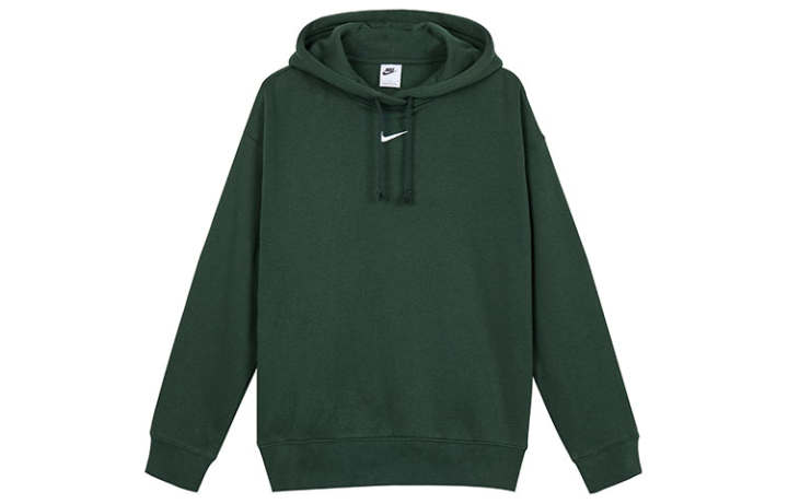 Nike Nike Sportswear Collection Essentials Brushed Fleece Lined Hooded Pullover Sweatshirt Winter Women's Green