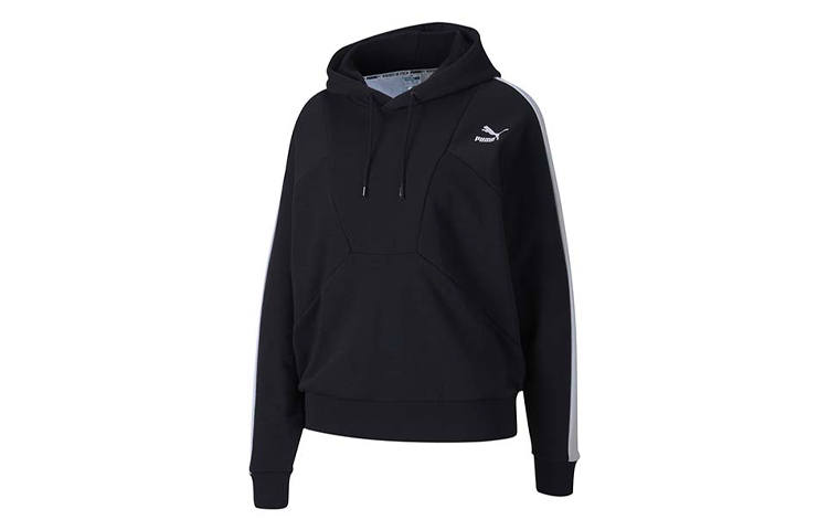 PUMA Sweatshirts Women's Black Hooded Moderate Regular
