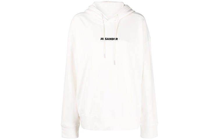 Jil Sander logo print cotton hoodie