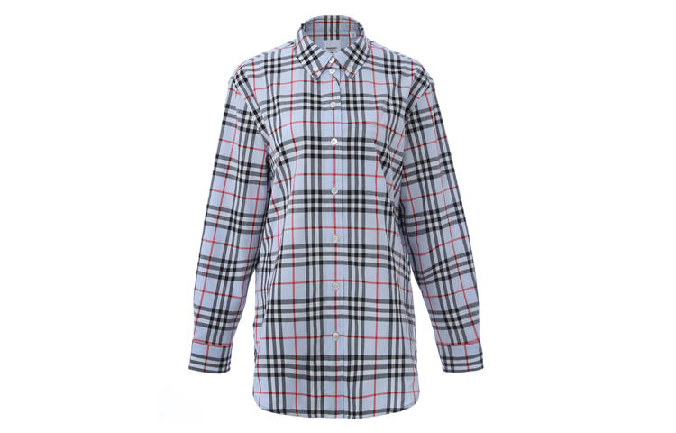 Burberry Shirt Women's Light Blue Gray