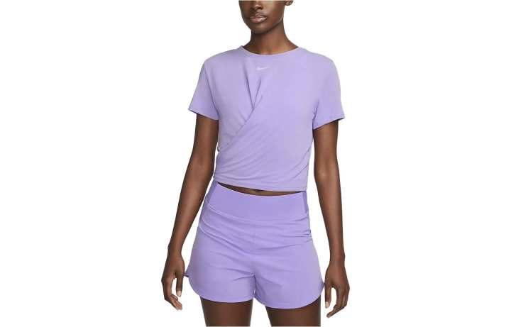 Nike Nike T Shirts Women's Dark Violet Crew Neck Moderate Straight Fit
