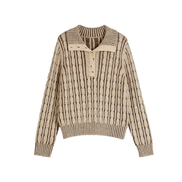 ELLE ELLE Sweaters Women's Coffee Lapel Moderate Other