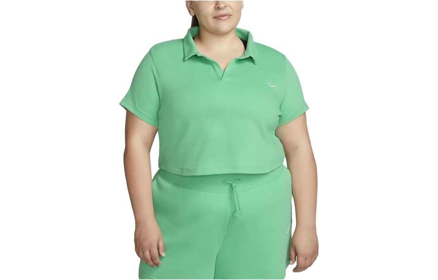 Nike Nike T Shirts Women's Green Lapel Moderate Straight Fit