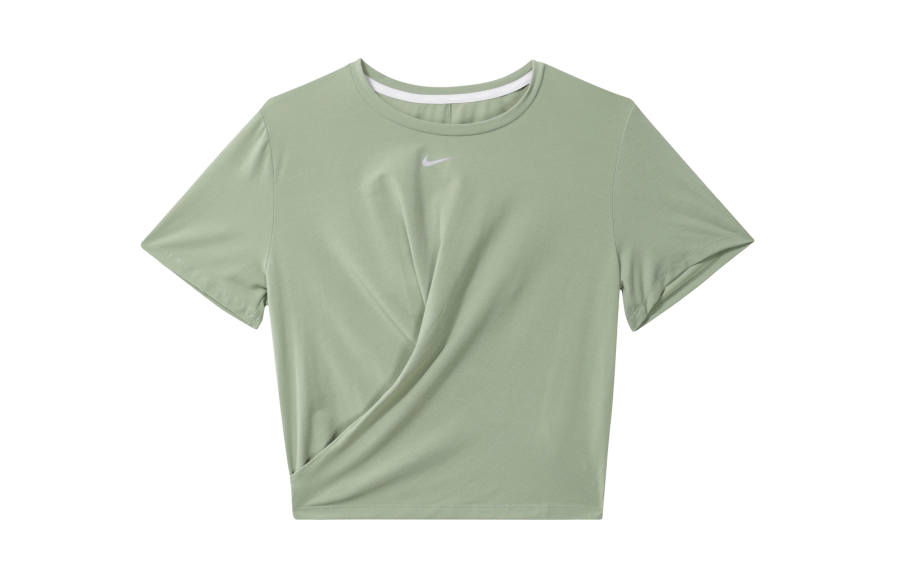 Nike Nike T Shirts Women's Oil Green Crew Neck Moderate Straight Fit