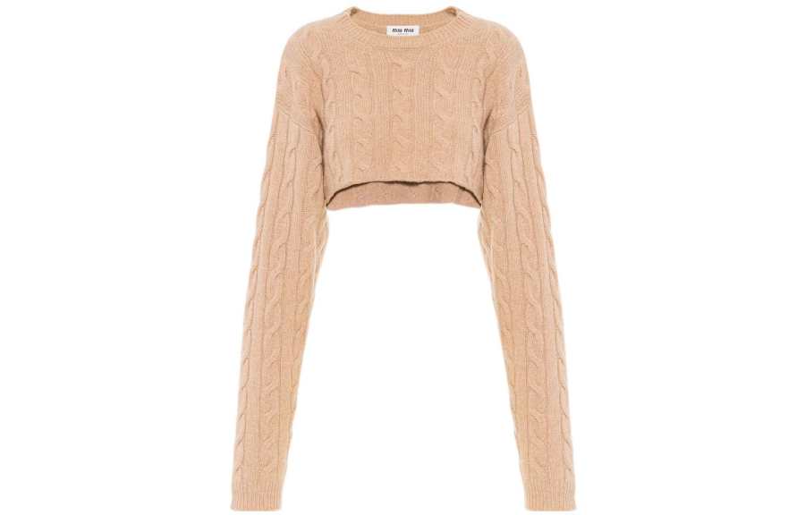 MIU MIU SS22 Sweater Women's Camel Brown
