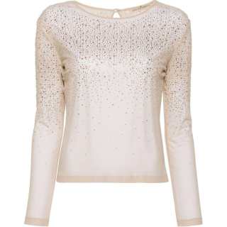 ERMANNO SCERVINO Long-Sleeved Embellished Tulle Top