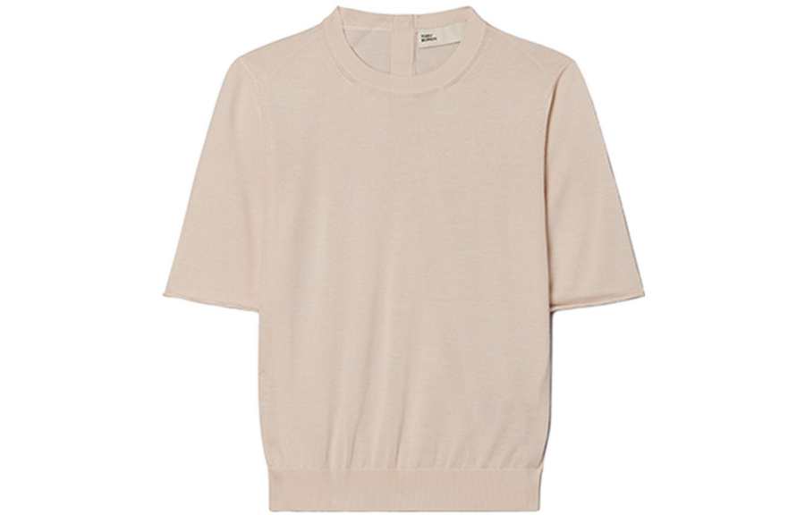 TORY BURCH Drop Shoulder Sleeve T Shirt Women's Ivory Peach Red