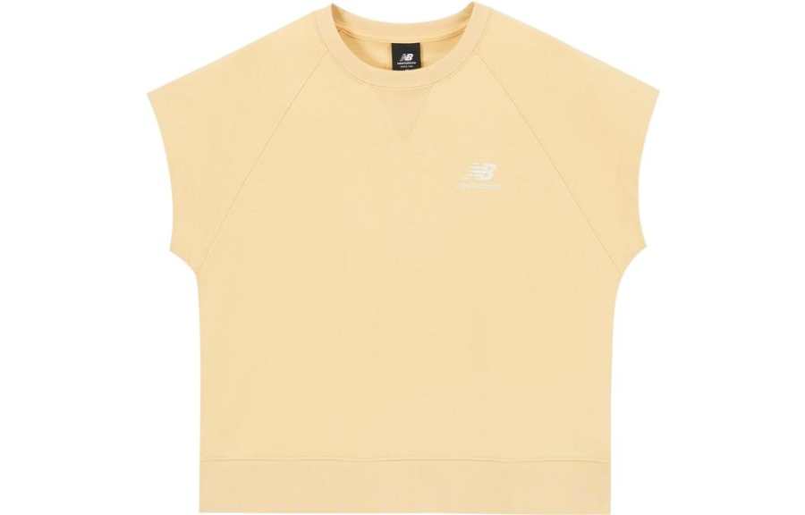 New Balance New Balance T Shirts Women's Yellow Crew Neck Moderate Straight Fit