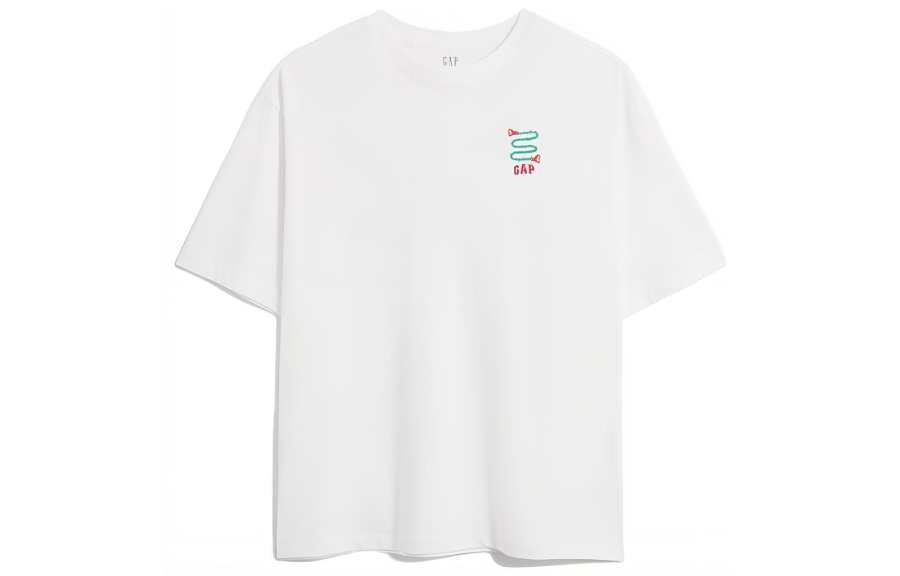 GAP T Shirts Women's White Crew Neck Moderate Straight Fit