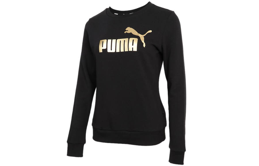 PUMA ESS Sweatshirts Women's Black Crew Neck Moderate Regular