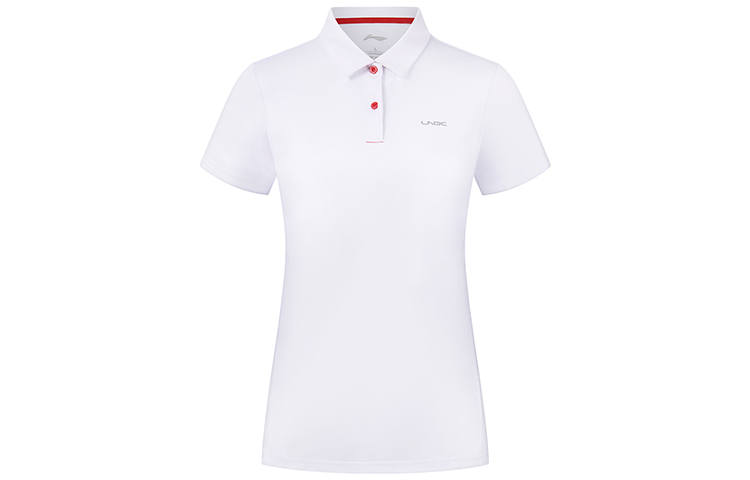 Li-Ning Li Ning Polo Shirts Women's White Polo Collar Moderate Straight Fit