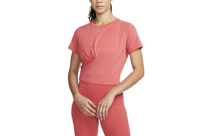 Nike Nike T Shirts Women's Watermelon Red Crew Neck Moderate Straight Fit