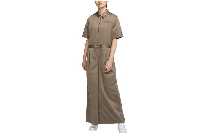 Jordan Jordan Bodysuits Women's Olive Gray Lapel Straight Fit