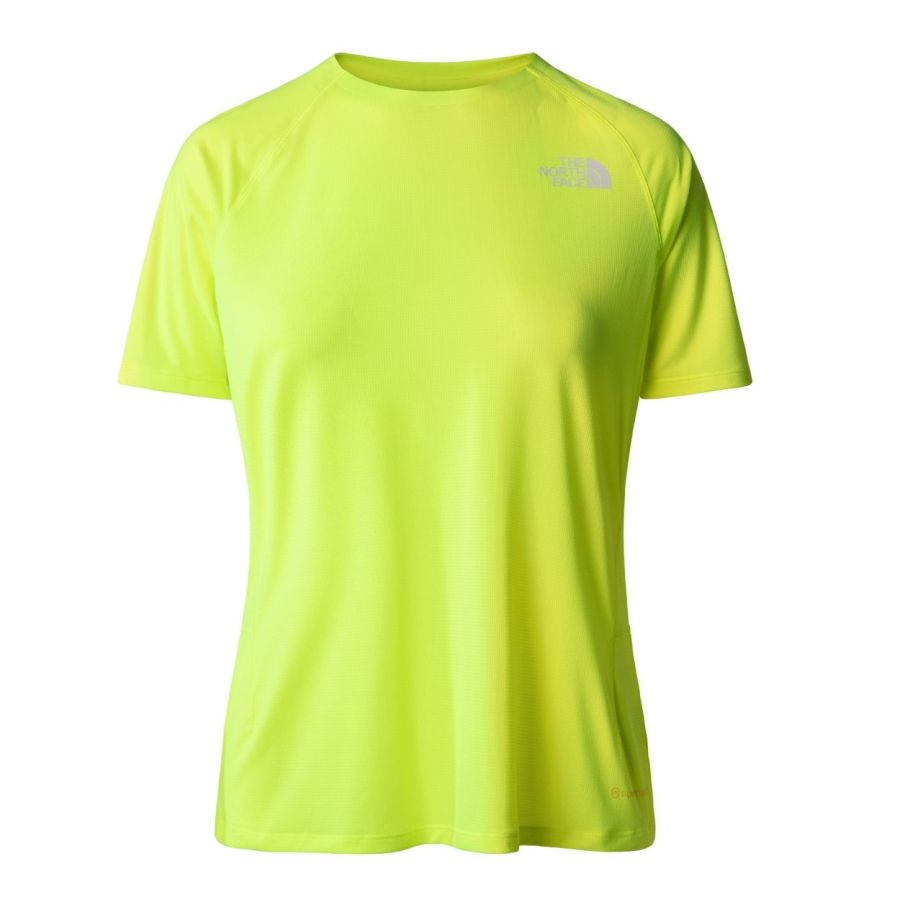 THE NORTH FACE T Shirts Women's Neon Green Crew Neck Moderate Straight Fit