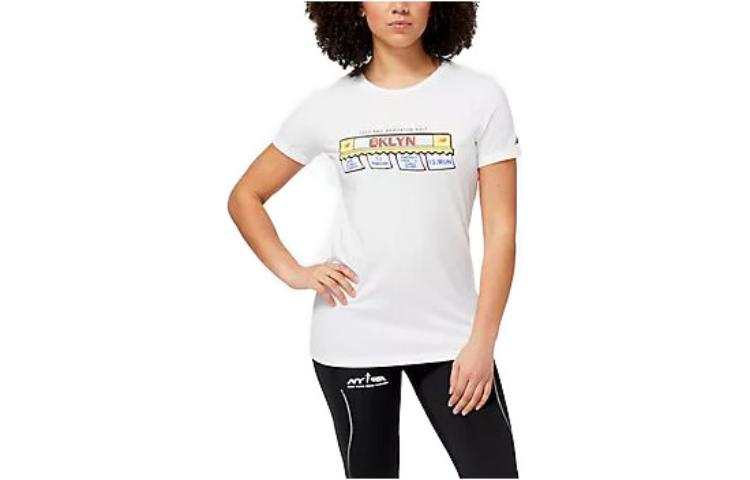 New Balance New Balance T Shirts Women's White Crew Neck Moderate Straight Fit