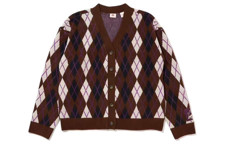 Levis Knitwear Women's Brown V Neck Moderate Other