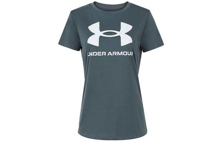 Under Armour T Shirts Women's Gray Crew Neck Moderate Straight Fit