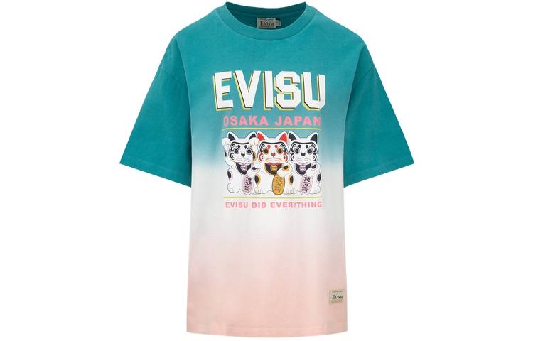 EVISU T Shirts Women's Multicolor Crew Neck Moderate Straight Fit