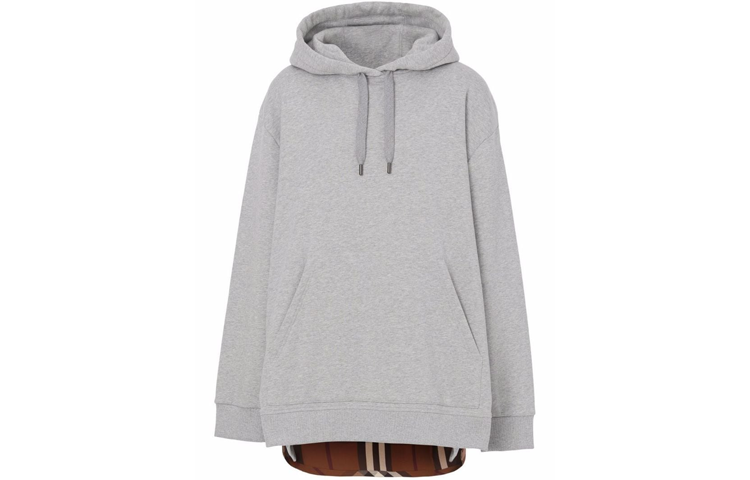 Burberry Burberry check-panel cotton hoodie