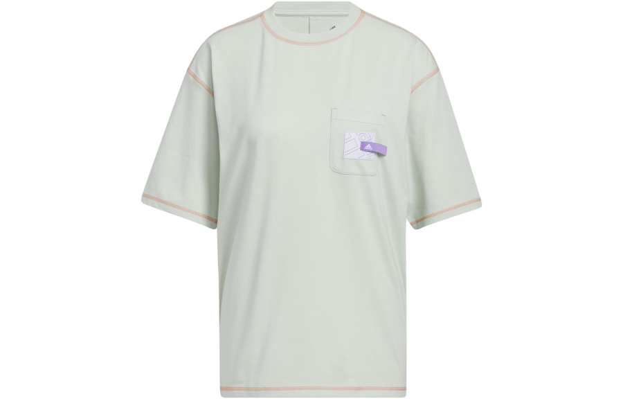 Adidas Adidas T Shirts Women's Green Crew Neck Moderate Straight Fit