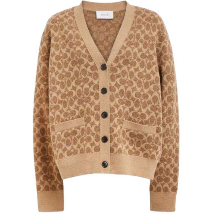COACH FW24 Sweater Women's Brown Yellow