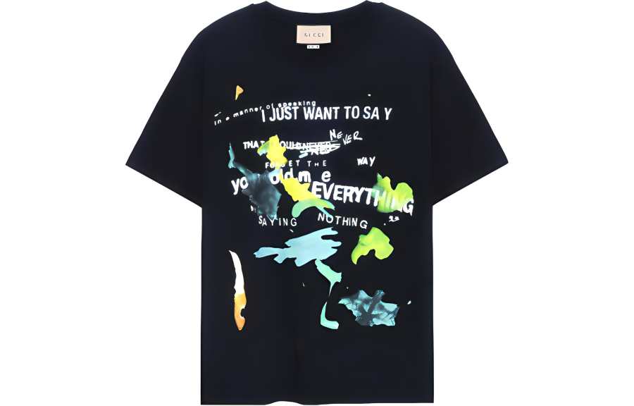 GUCCI T Shirts Women's Black Crew Neck Moderate Straight Fit