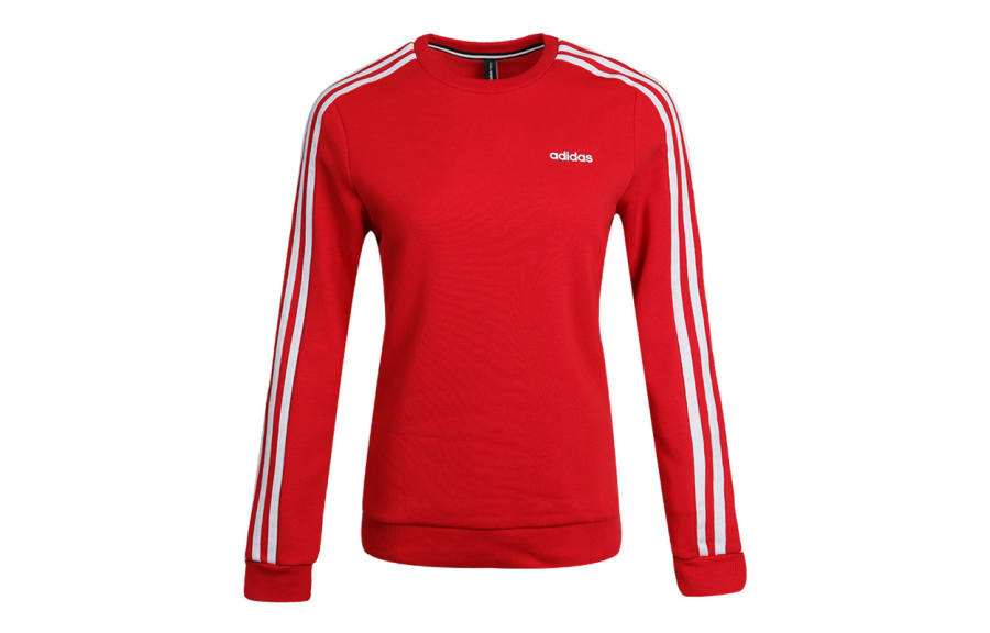 Adidas Neo Crew Neck Fleece Lined Pullover Knitwear Women's Red
