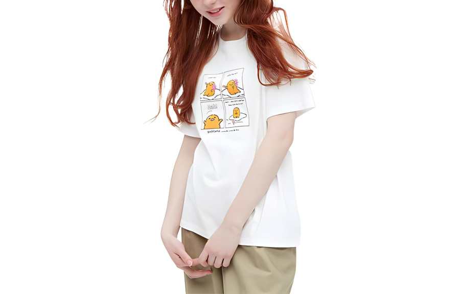 UNIQLO T Shirts Women's White Crew Neck Moderate Straight Fit