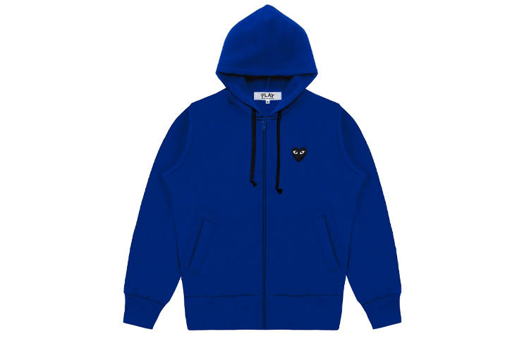 CDG Play Comme Des Garcons Play Big Black Heart Zip Up Hoodie Navy